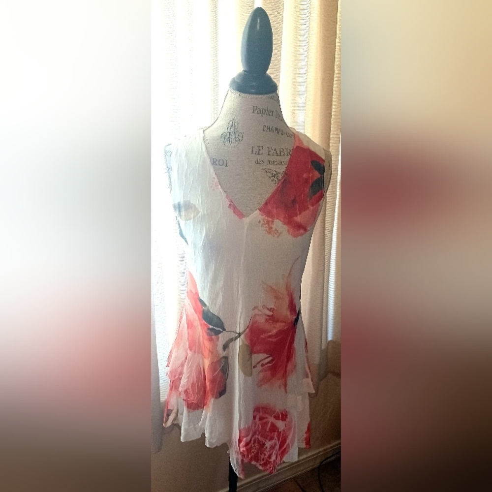 Komarov Sleeveless Chiffon Rose Blouse
